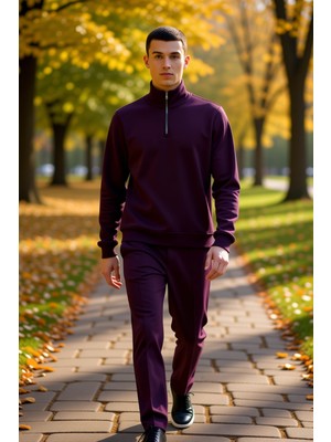 Benerly Erkek Dik Yaka Fermuarlı Standart Kol Regular Kalıp Sweatshirt Fonksiyonel Dayanıklı Rahat