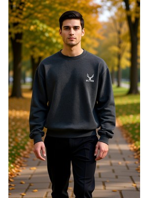 Benerly Erkek Bisiklet Yaka Düşük Kol Uzun Kol Sweatshirt Fonksiyonel Dayanıklı Kaliteli Konforlu Şık