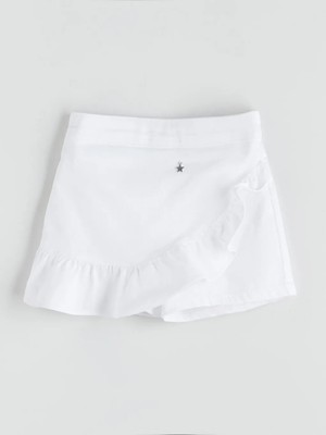 LC Waikiki Lcw Kids Beyaz Beli Lastikli Kız Çocuk Şort Etek