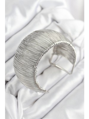 Hayat Store Pirinç Tel Sarma Model Gümüş Renk Kadın Bileklilk - Lisinya