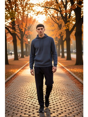 Benerly Erkek Kapüşonlu Standart Kol Regular Kalıp Sweatshirt Fonksiyonel Dayanıklı Kaliteli Rahat