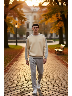 Benerly Erkek Bisiklet Yaka Standart Kol Oversize %100 Pamuk Sweatshirt Fonksiyonel Dayanıklı Spor