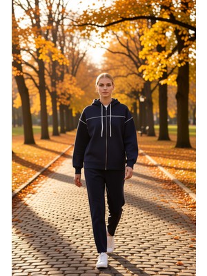 Benerly Kadın Kapüşonlu Fermuarlı Düşük Kol Sweatshirt Fonksiyonel Dayanıklı Kaliteli Konforlu Şık