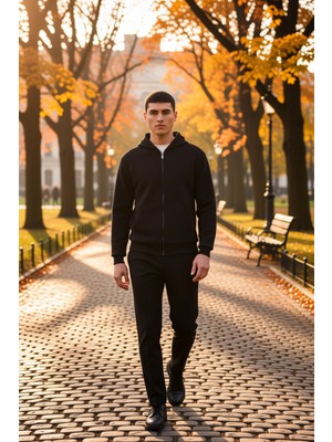 Benerly Erkek Bisiklet Yaka Standart Kol Fermuarlı Dokulu Sweatshirt Fonksiyonel Dayanıklı Estetik