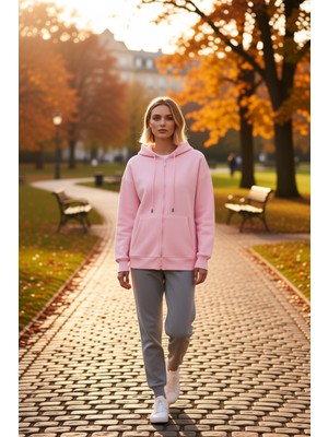 Benerly Kadın Kapüşonlu Düşük Kol Fermuarlı Sweatshirt Uzun Kollu Kalıp Fonksiyonel Dayanıklı Spor