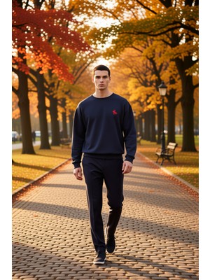 Benerly Erkek Bisiklet Yaka Düşük Kol Uzun Kol Sweatshirt Fonksiyonel Dayanıklı Kaliteli Konforlu Şık