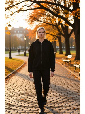 Benerly Kadın Kapüşonlu Düşük Kol Fermuarlı Sweatshirt Uzun Kollu Kalıp Fonksiyonel Dayanıklı Spor