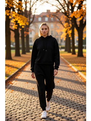 Benerly Kadın Kapüşonlu Düşük Kol %100 Pamuk Sweatshirt Fonksiyonel Dayanıklı Kaliteli Konforlu Şık