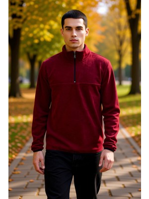 Benerly Erkek Dik Yaka Fermuarlı Standart Kol Polar Sweatshirt Fonksiyonel Dayanıklı Kaliteli Spor