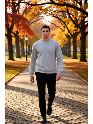 Benerly Erkek Bisiklet Yaka Standart Kol Regular Kalıp Sweatshirt Fonksiyonel Dayanıklı Kaliteli Şık