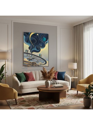 Dikey Kanvas Tablo Salon Duvar Tablosu Zaman Saat Yeni Ev Hediyesi Ofis Tablosu