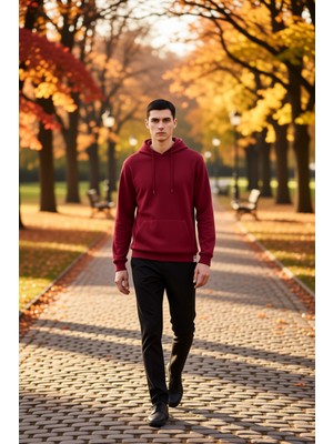 Benerly Erkek Kapüşonlu Standart Kol Regular Kalıp Slogan Desenli Sweatshirt Fonksiyonel Dayanıklı
