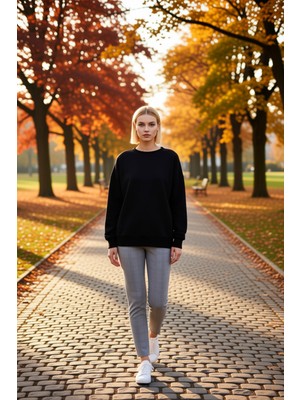 Benerly Kadın Bisiklet Yaka Düşük Kol Uzun Kollu Örme Sweatshirt Fonksiyonel Dayanıklı Kaliteli Şık