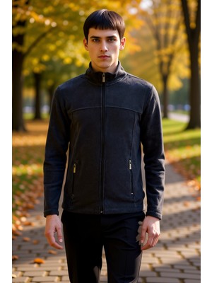 Benerly Erkek Dik Yaka Standart Kol Fermuarlı Polar Sweatshirt Fonksiyonel Dayanıklı Kaliteli Spor
