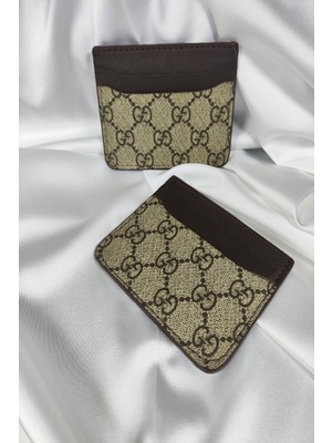 Leaf Accessory Unisex Desenli, Kahverengi, 1. Sınıf Vinlex Deri, 7 Tane Kart Koyma Cepli