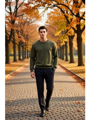 Benerly Erkek Bisiklet Yaka Standart Kol Regular Kalıp Sweatshirt Fonksiyonel Dayanıklı Kaliteli Şık