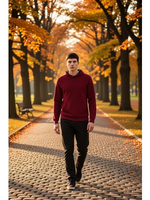 Benerly Erkek Kapüşonlu Standart Kol Ottoman Dokuma Regular Kalıp Sweatshirt Fonksiyonel Dayanıklı