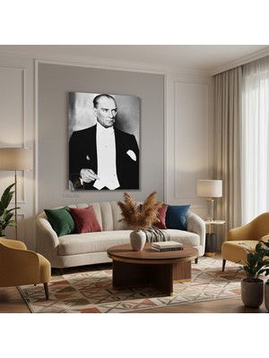 Dikey Kanvas Tablo Salon Duvar Tablosu Kanvas Atatürk 020 Yeni Ev Hediyesi Ofis Tablosu