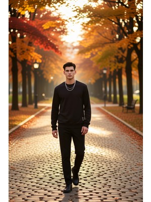 Benerly Erkek Bisiklet Yaka Standart Kol Regular Kalıp Sweatshirt Fonksiyonel Dayanıklı Kaliteli Şık