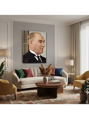 Dikey Kanvas Tablo Salon Duvar Tablosu Atatürk 25 Yeni Ev Hediyesi Ofis Tablosu