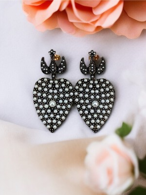 Fayra Accessories Kırlangıç ve Kalp Figürlü Küpe