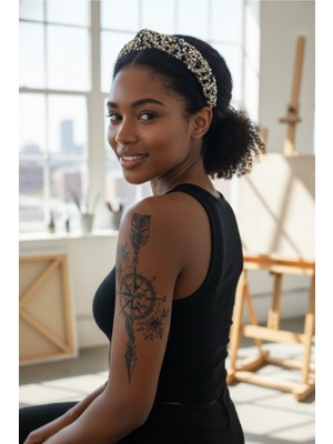 Siyah ve Gümüş Taşlı Lüks Taç Saç Bandı (Gece Elbisesi Aksesuarı)