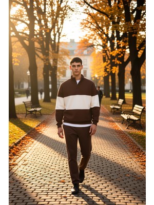 Benerly Erkek Dik Yaka Standart Kol Renk Bloklu Sweatshirt Fonksiyonel Dayanıklı Kaliteli Konforlu