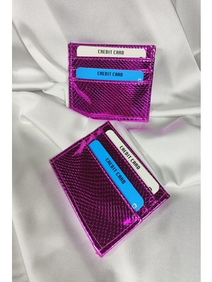 Leaf Accessory Kadın Kartlık Parlak Fuşya, 1. Sınıf Vinlex Deri, 7 Tane Kart Koyma Cepli
