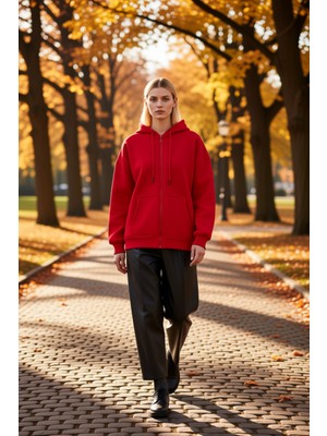 Benerly Kadın Kapüşonlu Düşük Kol Fermuarlı Sweatshirt Uzun Kollu Kalıp Fonksiyonel Dayanıklı Spor