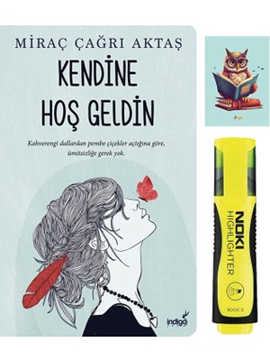 Dara Yayınları Kendine Hoş Geldin - Miraç Çağrı Aktaş - Indigo Kitap - Sarı Fosforlu Kalem - Not Defterli seti