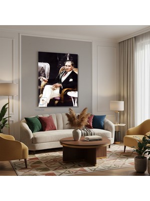 Tablonhazır Dikey Kanvas Tablo Salon Duvar Tablosu Kanvas Atatürk 025 Ham Yeni Ev Hediyesi Ofis Tablosu