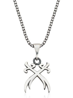 Özcömert Silver ​gümüş Ikili Zülfikar Kılıcı Kolye