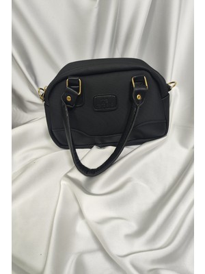 Leaf Accessory Tote Bag Çanta, Fermuaralı, Elde ve Omuz Askılı, Siyah