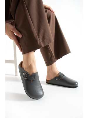 Mycorni Unisex Anatomik Kapalı Sabo – Hakiki Deri Doğal Mantar Tabanlı Terlik