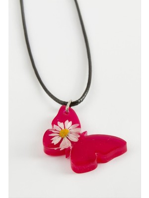 Kelebek Oval Epoksi Kolye