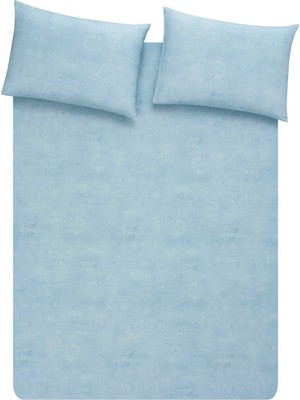 Taç Boutique Taç Butik Velur Pamuk Çarşaf Çift Kişilik Mavi