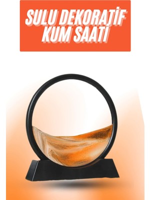 Fırsatkolik 3D LED Işıklı Kum Saati Gece Lambası Hareketli Sulu Kum Saati Orta Boy