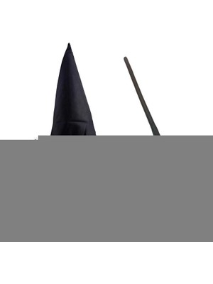 Skygo Harry Potter Siyah Şapkası Harry Potter Gözlüğü Harry Potter Asası 3 lü Set