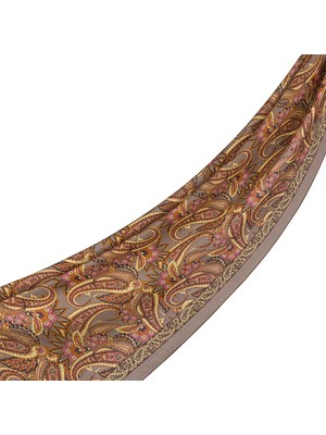 İpekevi Ipekevi Desenli Tensoft Şal - Armoni Desenli - Koyu Taş