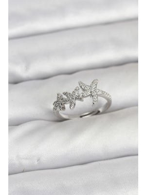 Mey İthalat Bfs Pirinç Yıldız Model Gümüş Renk Kadın Yüzük