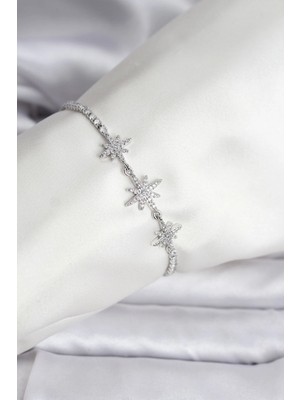 Mey İthalat Bfs Kutup Yıldızı Model Zirkon Taşlı Gümüş Renk Su Yolu Kadın Bileklik