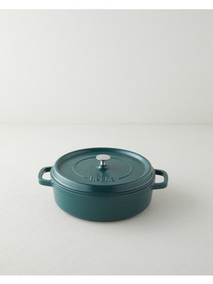 English Home Hecha Demir Döküm Sığ Tencere 28 cm Mat Yeşil