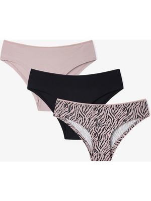 Penti Renkli Zebra Dance 3'lü Pamuklu Hipster Külot