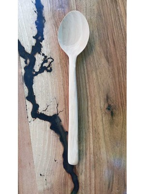 Sur Ahşap Epoksi 2 Adet Şimşir Ağacından El Yapımı Organik Yemek Kaşığı - 20 cm