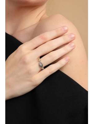 Sembol Gold Vintage Yüzük Tektaş 14 Ayar