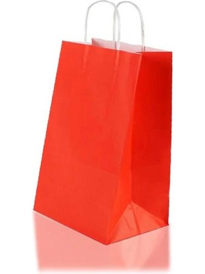 Teknopoint Karton Kraft Kırmızı Hediye Çantası 25X31 - Tekli