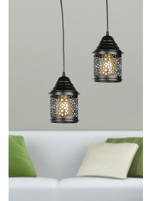 Begüsa Senta 2.li Avize Siyah No:01