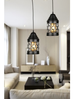 Begüsa Senta 2.li Avize Siyah No:02