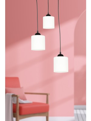 Begüsa Senta 3.lü Avize Siyah No:05