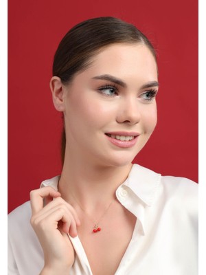 Sembol Gold Kiraz Altın Kolye 43 cm